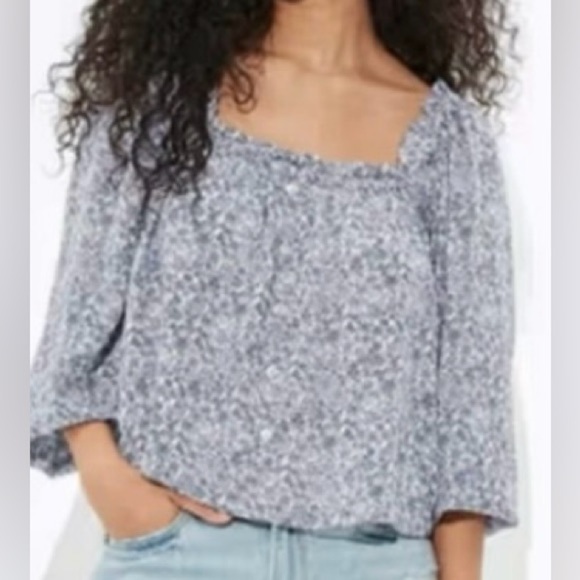 American Eagle/ Puff-Sleeve Button-Up Top/ Jr. Size S/P - Picture 1 of 16